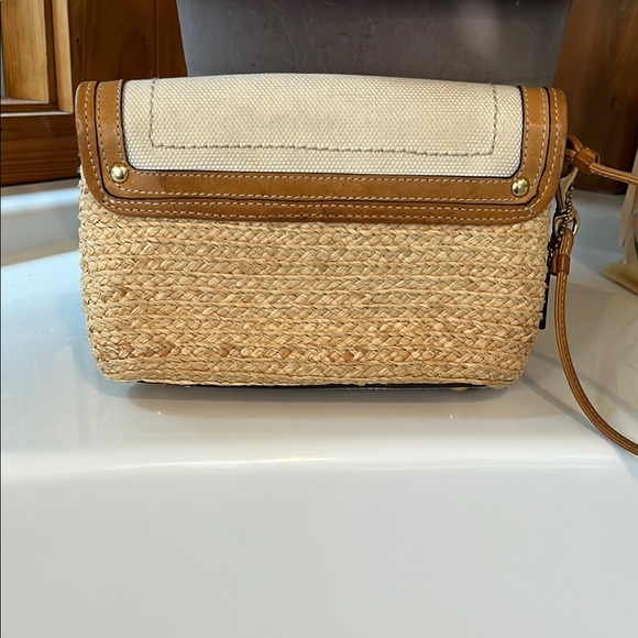 Coach Tan and Cream Woven Clutch - Picture 4 of 7